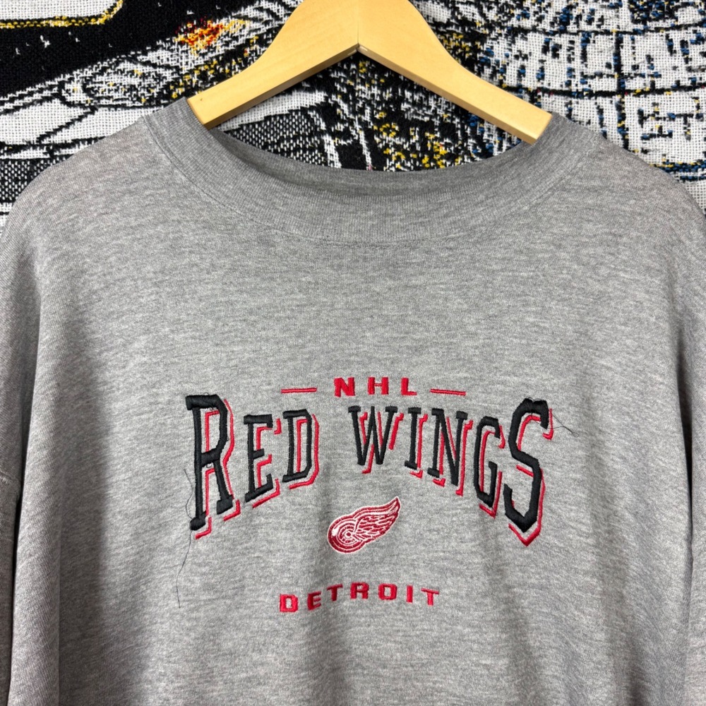 Vintage Lee Sport Detroit Red Wings NHL Sweatshirt Gray XL Made in USA